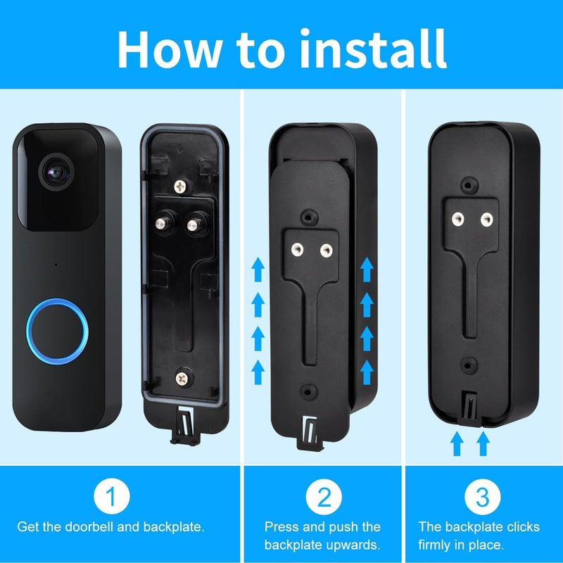 StartVision Blink Doorbell Backplate Replacement, Blink Doorbell Back Plate,Backplate Compatible with Blink Video Doorbell, Blink Doorbell Mounting Plate with Blink Key Replacement (2pack) - Image 4